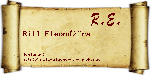 Rill Eleonóra névjegykártya